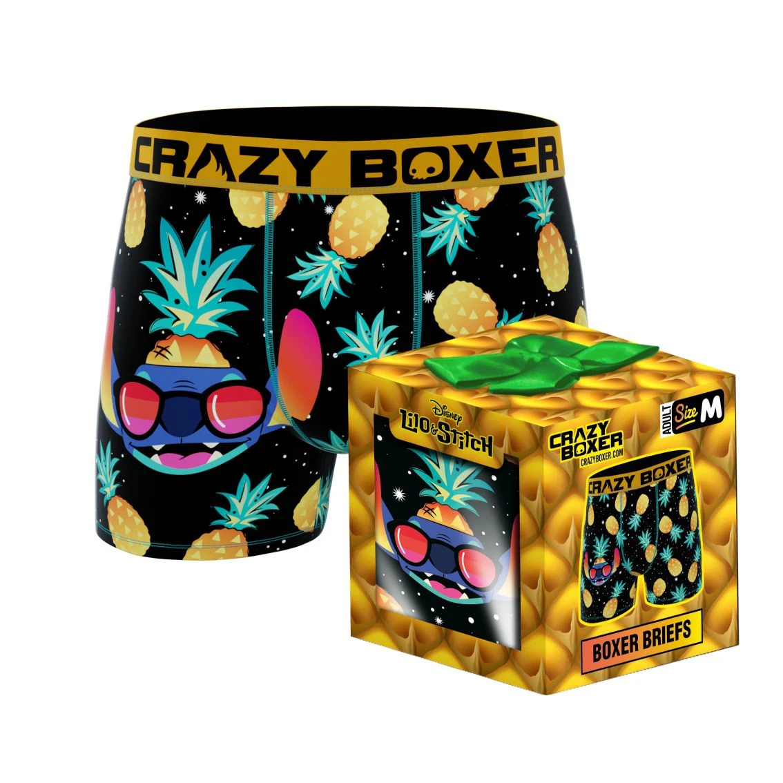 CRAZYBOXER Disney Lilo & Stitch Pineapple Men's Boxer Briefs (Creative Packaging) 3 CRAZYBOXER Disney Lilo & Stitch Pineapple Men's Boxer Briefs (Creative Packaging)