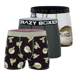 CRAZYBOXER The Mandalorian Baby Yoda Men's Boxer Briefs (3-Pack)