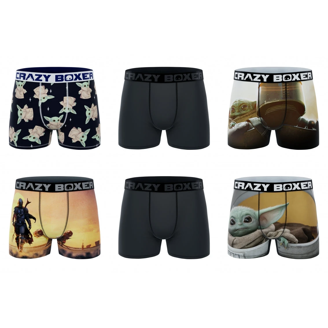 CRAZYBOXER The Mandalorian Aww Men's Boxer Briefs (6 Pack) 3 CRAZYBOXER The Mandalorian Aww Men's Boxer Briefs (6 Pack)