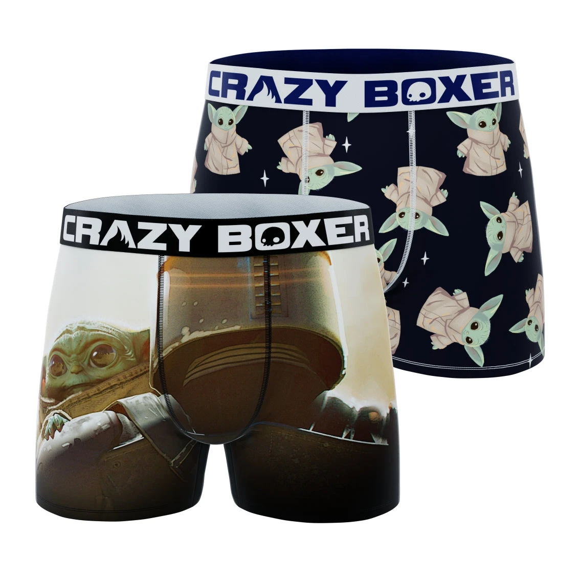 CRAZYBOXER The Mandalorian Baby Yoda Men's Boxer Briefs (2 Pack) 3 CRAZYBOXER The Mandalorian Baby Yoda Men's Boxer Briefs (2 Pack)