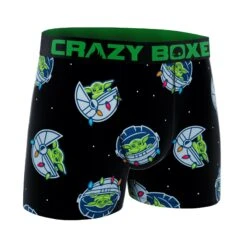 CRAZYBOXER The Mandalorian Baby Yoda Holiday Men's Boxer Briefs -Crazyboxer Sales Store CBMAN0103STAR 3