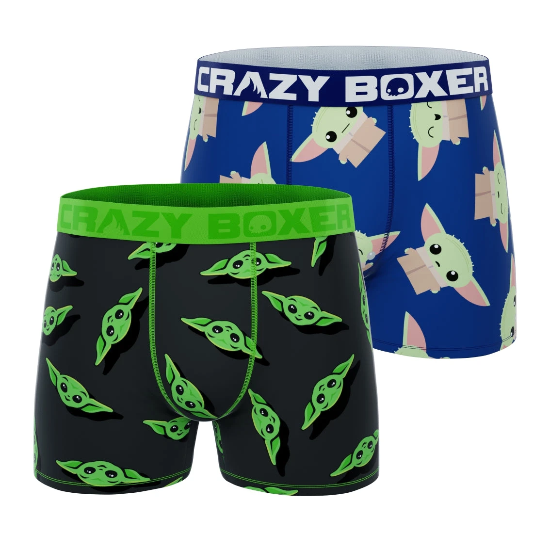 CRAZYBOXER The Mandalorian Green Baby Yoda Men's Boxer Briefs(2 Pack) 3 CRAZYBOXER The Mandalorian Green Baby Yoda Men's Boxer Briefs(2 Pack)