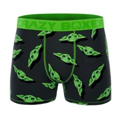 CRAZYBOXER The Mandalorian Green Baby Yoda Men's Boxer Briefs(2 Pack) 10 CRAZYBOXER The Mandalorian Green Baby Yoda Men's Boxer Briefs(2 Pack) -Crazyboxer Sales Store CBMAN0103X2A3 6