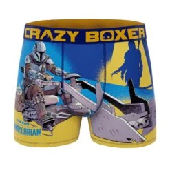 CRAZYBOXER The Mandalorian Black And White Ride Men's Boxer Briefs (2 Pack) -Crazyboxer Sales Store CBMAN0103X2C3 4