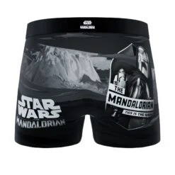 CRAZYBOXER The Mandalorian Black And White Ride Men's Boxer Briefs (2 Pack) -Crazyboxer Sales Store CBMAN0103X2C3 7