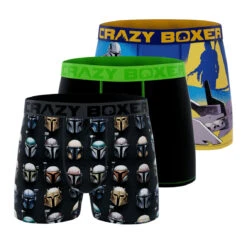 CRAZYBOXER The MandalorianHelmets Ride Men's Boxer Briefs (3 Pack)