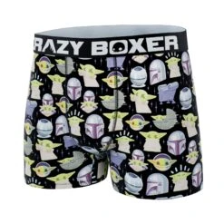 CRAZYBOXER The Mandalorian Faces Men's Boxer Briefs -Crazyboxer Sales Store CBMAN0105PURP 4