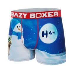 CRAZYBOXER The Mandalorian Baby Yoda Snowman Men's Boxer Briefs -Crazyboxer Sales Store CBMAN0105SNOW 4
