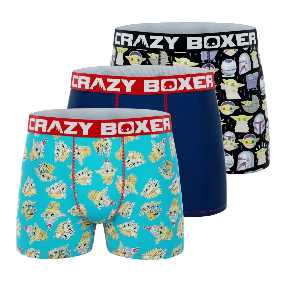CRAZYBOXER The Mandalorian Faces Men's Boxer Briefs (3 Pack) 3 CRAZYBOXER The Mandalorian Faces Men's Boxer Briefs (3 Pack)