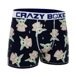 CRAZYBOXER Mandalorian Baby Yoda Black Men's Boxer Briefs -Crazyboxer Sales Store CBMAN01BBY5 3