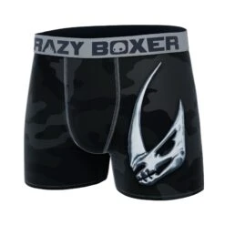 CRAZYBOXER The Mandalorian Black Head Men's Boxer Briefs -Crazyboxer Sales Store CBMAN01RIN 4