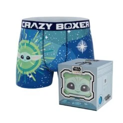 CRAZYBOXER The Mandalorian Baby Yoda Star Light Boxer Briefs (Creative Packaging)