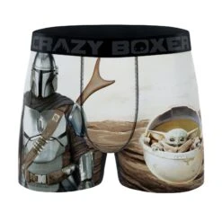 CRAZYBOXER The Mandalorian Baby Yoda Desert Men's Boxer Briefs (3 Pack)