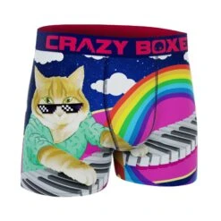 CRAZYBOXER Meme Cat Piano Men's Boxer Briefs -Crazyboxer Sales Store CBMEM0101KEYB 3
