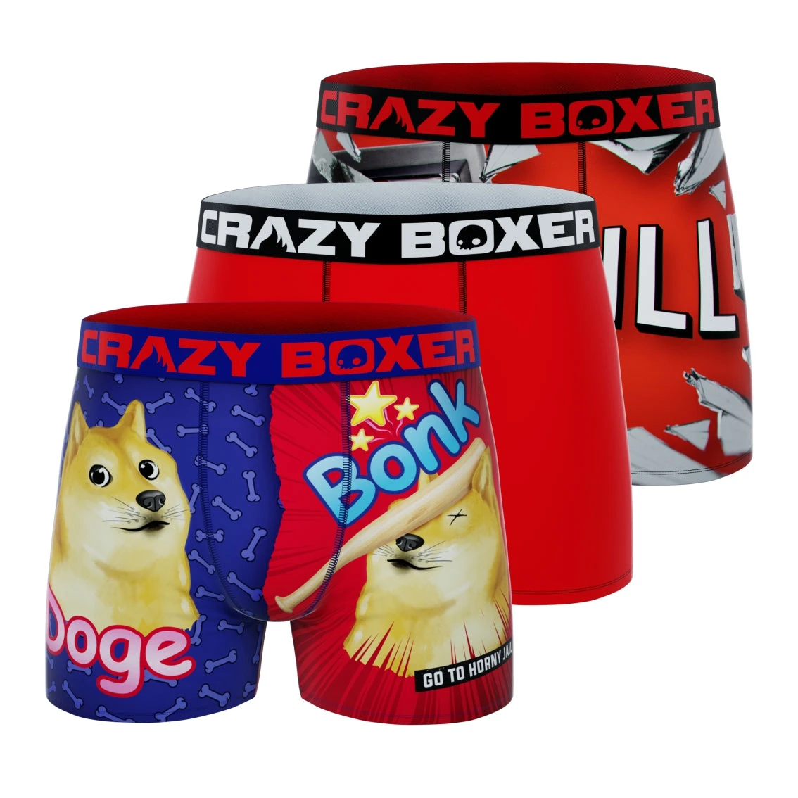 CRAZYBOXER Meme Chill God Men's Boxer Briefs (3 Pack) 3 CRAZYBOXER Meme Chill God Men's Boxer Briefs (3 Pack)