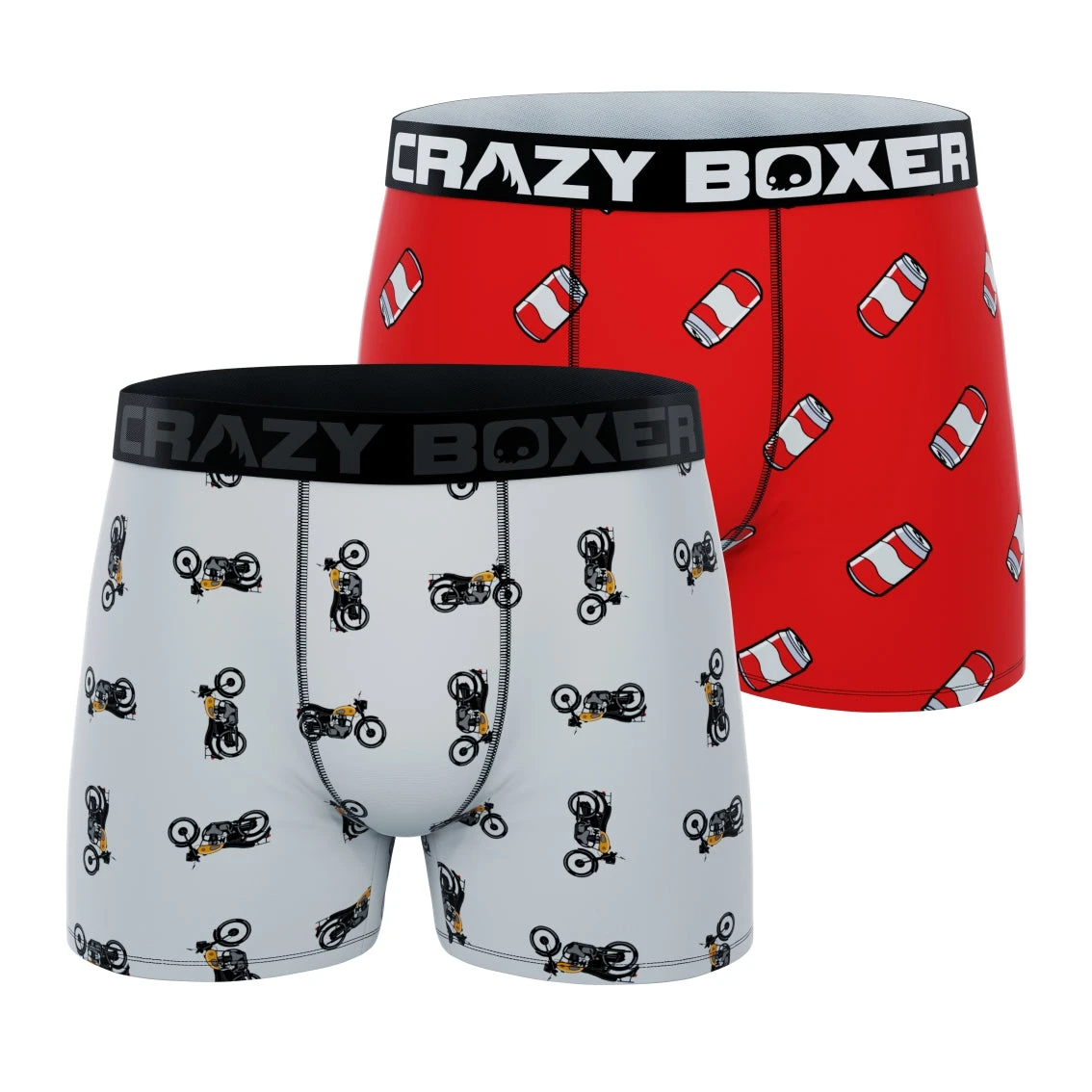 CRAZYBOXER Cann Motocycle Men's Boxer Briefs (2 Pack) 3 CRAZYBOXER Cann Motocycle Men's Boxer Briefs (2 Pack)
