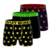 CRAZYBOXER Strawberries Smiley Men's Boxer Briefs (3 Pack)