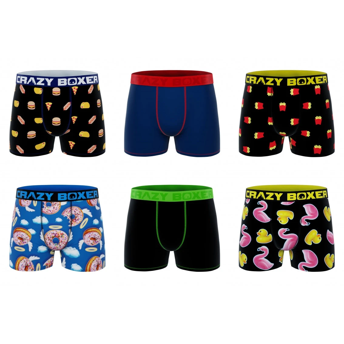 CRAZYBOXER Eat Me Men's Boxer Briefs (6 Pack) 3 CRAZYBOXER Eat Me Men's Boxer Briefs (6 Pack)