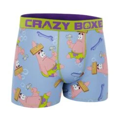 CRAZYBOXER Men's SpongeBob Patrick Breathable Soft Boxer Briefs -Crazyboxer Sales Store CBNIC01BORD 3