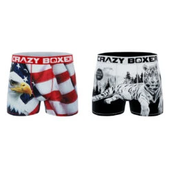 CRAZYBOXER Outdoor White Tiger Eagle Men's Boxer Briefs (2 Pack) -Crazyboxer Sales Store CBOUT0101X2A2 4