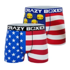 CRAZYBOXER Flag Burger Outdoor Men's Boxer Briefs (2 Pack)