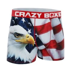 CRAZYBOXER Eagle Flag All Star Men's Boxer Briefs 8 CRAZYBOXER Eagle Flag All Star Men's Boxer Briefs -Crazyboxer Sales Store CBOUT01EAG1B 3