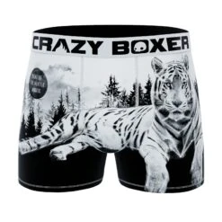 Men's Boxer Briefs - Wild Outdoors - White Tiger