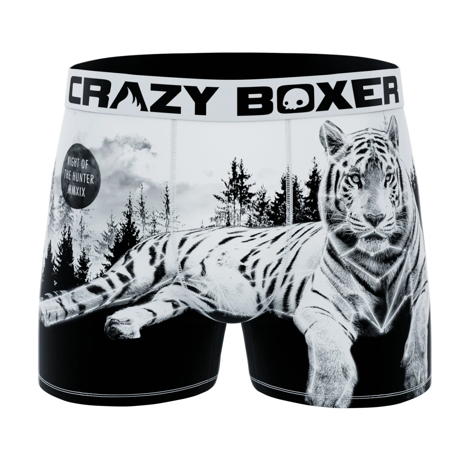 Men's Boxer Briefs - Wild Outdoors - White Tiger 3 Men's Boxer Briefs - Wild Outdoors - White Tiger