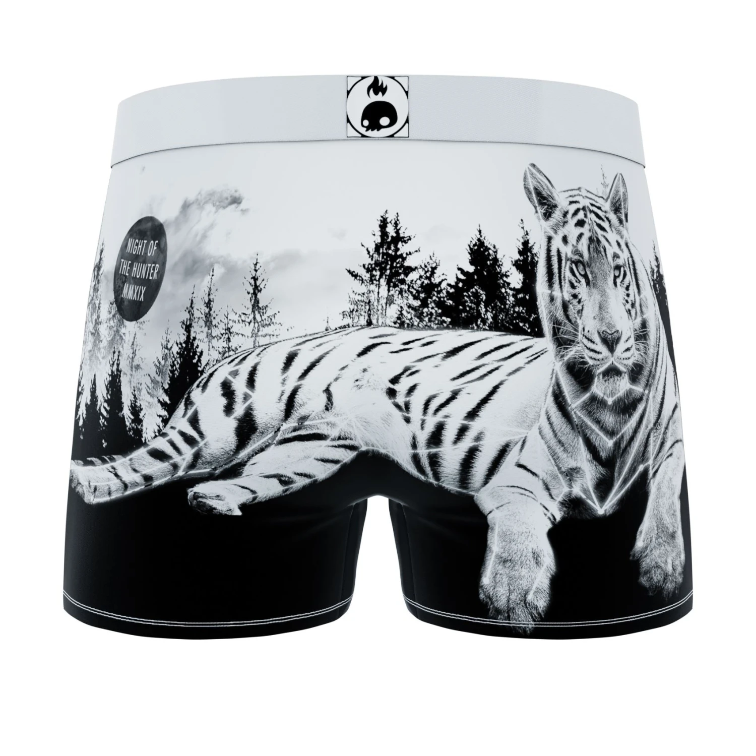 Men's Boxer Briefs - Wild Outdoors - White Tiger 4 Men's Boxer Briefs - Wild Outdoors - White Tiger - Image 2