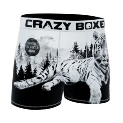Men's Boxer Briefs - Wild Outdoors - White Tiger 8 Men's Boxer Briefs - Wild Outdoors - White Tiger -Crazyboxer Sales Store CBOUT01TIG2 3