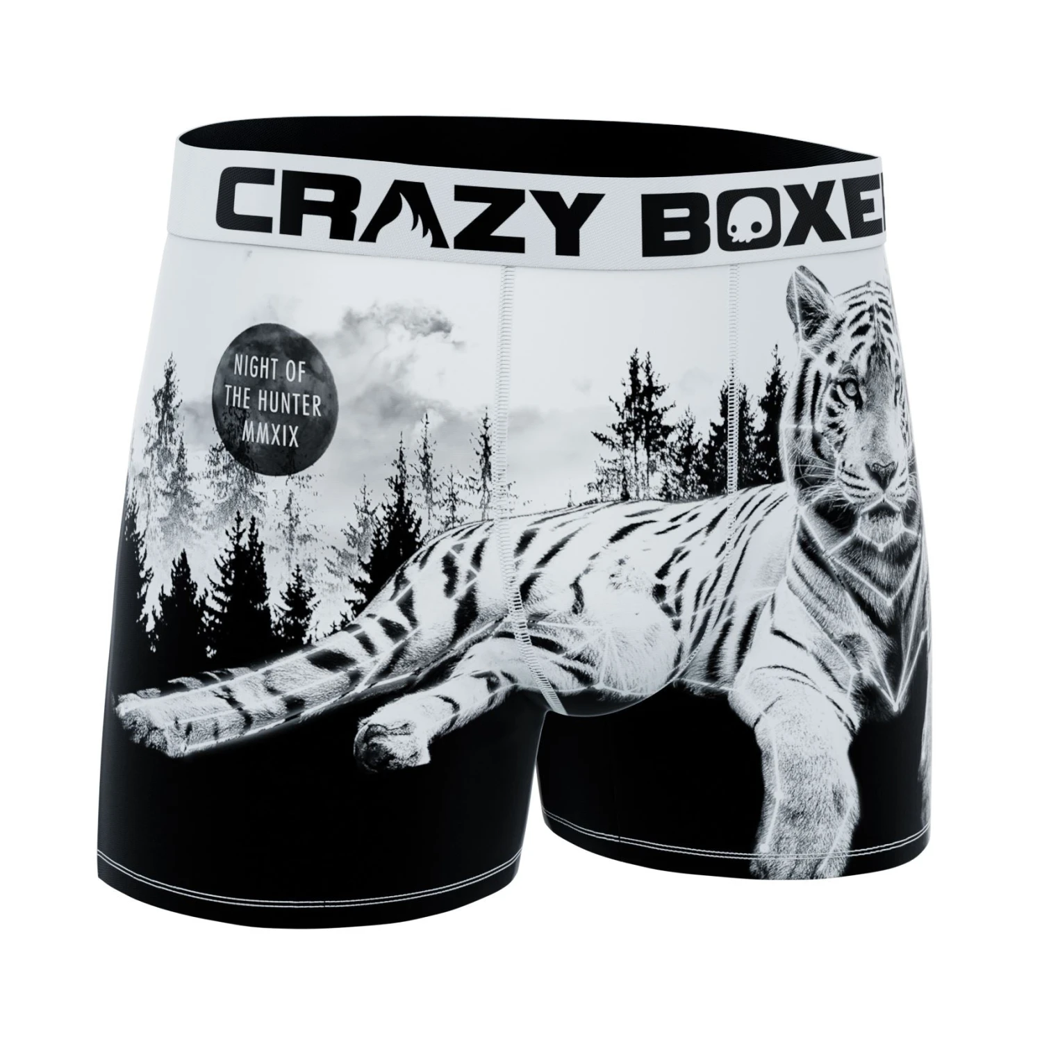 Men's Boxer Briefs - Wild Outdoors - White Tiger 5 Men's Boxer Briefs - Wild Outdoors - White Tiger - Image 3