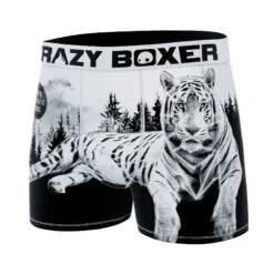 Men's Boxer Briefs - Wild Outdoors - White Tiger 9 Men's Boxer Briefs - Wild Outdoors - White Tiger -Crazyboxer Sales Store CBOUT01TIG2 4