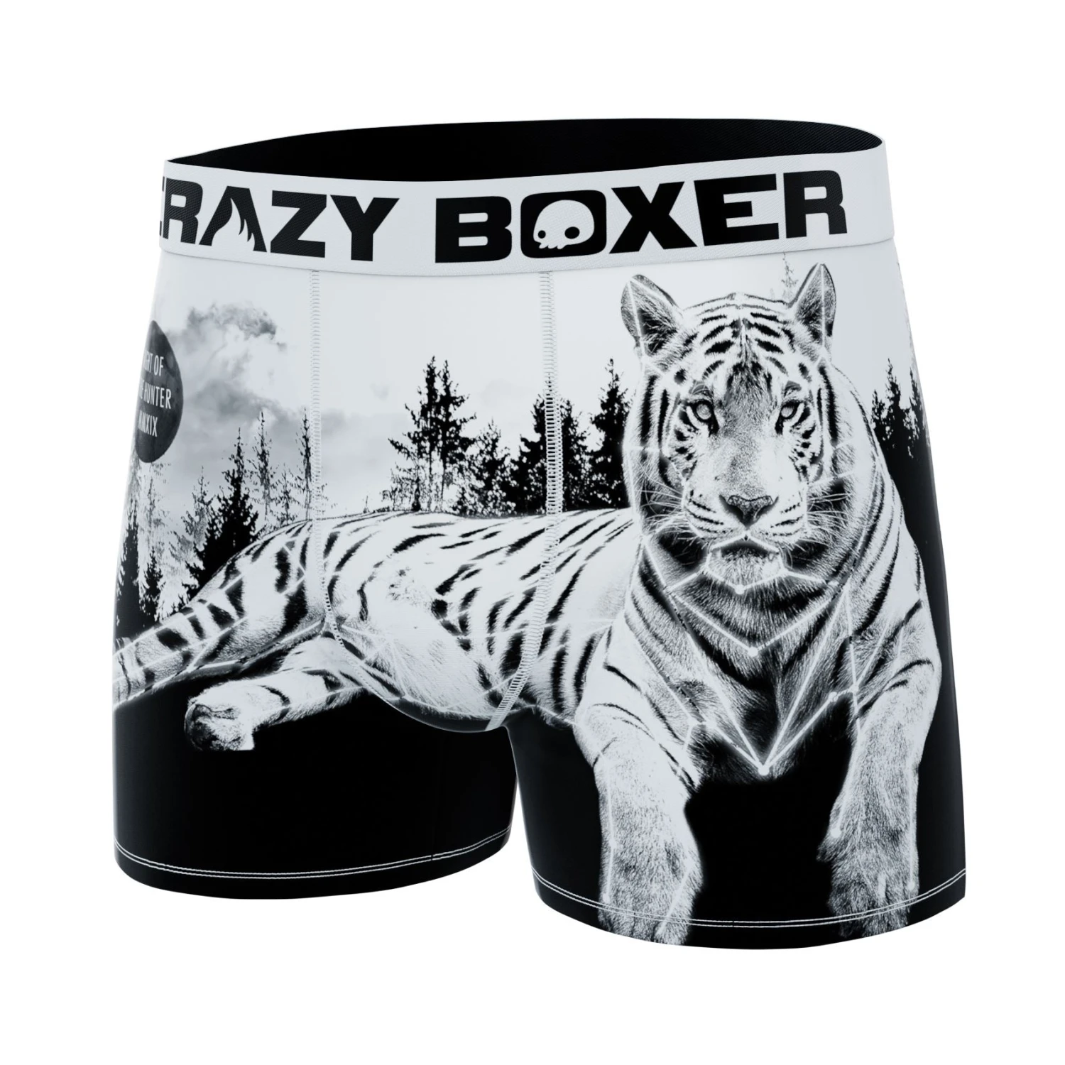 Men's Boxer Briefs - Wild Outdoors - White Tiger 6 Men's Boxer Briefs - Wild Outdoors - White Tiger - Image 4