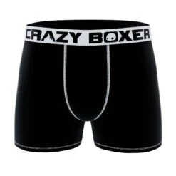 CRAZYBOXER Men's Plain Black Boxer Briefs
