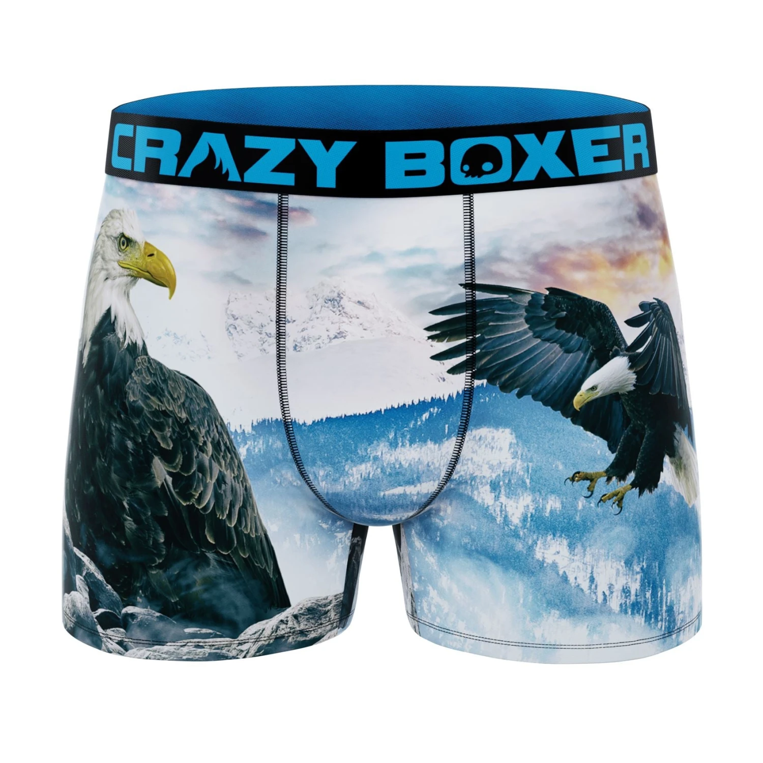 CRAZYBOXER Men's Boxer Briefs Wild American Flag And Eagle (2 Pack) 6 CRAZYBOXER Men's Boxer Briefs Wild American Flag And Eagle (2 Pack) - Image 4