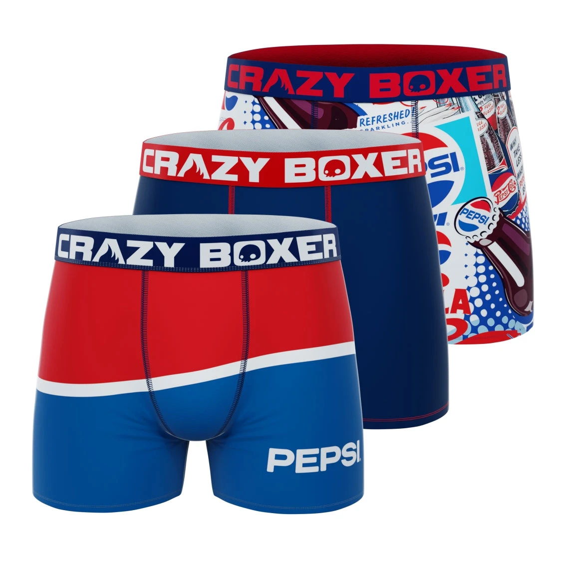 CRAZYBOXER Pepsi Men's Boxer Briefs (Pack 3) 3 CRAZYBOXER Pepsi Men's Boxer Briefs (Pack 3)