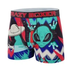 Men's Boxer Briefs - Colorful - Retro Alien -Crazyboxer Sales Store CBPOS01ALIN 4