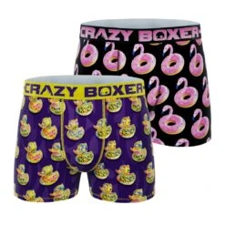 CRAZYBOXER Animals Flamingo Men's Boxer Briefs (2 Pack)