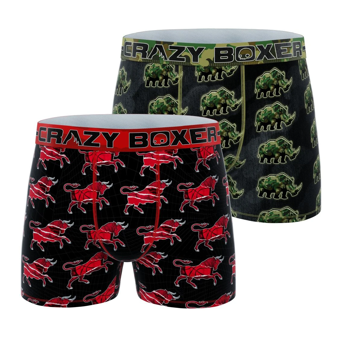 CRAZYBOXER Animals -Rhino And Bull Men's Boxer Briefs 3 CRAZYBOXER Animals -Rhino And Bull Men's Boxer Briefs