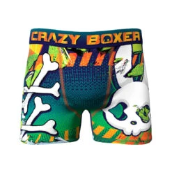 Men's 3-Pack Boxer Briefs - Colorful - Shark And Goldfish - Skulls -Crazyboxer Sales Store CBPOS01X3A1 7