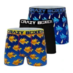 Men's 3-Pack Boxer Briefs - Animals - Shark And Goldfish