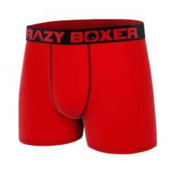 CRAZYBOXER Classic Red Men's Boxer Briefs 7 CRAZYBOXER Classic Red Men's Boxer Briefs -Crazyboxer Sales Store CBPRM01UNI1 3