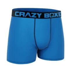 CRAZYBOXER Premium Uni Blue Men's Boxer Briefs 8 CRAZYBOXER Premium Uni Blue Men's Boxer Briefs -Crazyboxer Sales Store CBPRM01UNI3 2