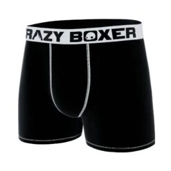 CRAZYBOXER Men's Boxer Briefs Black With White Stiches -Crazyboxer Sales Store CBPRM01UNI7 4