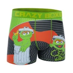 CRAZYBOXER Sesame Street Oscar Men's Boxer Briefs (Creative Packaging) -Crazyboxer Sales Store CBSES01OSCN 3