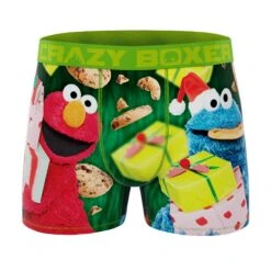 CRAZYBOXER Sesame Street Cookie Santa Monster Men's Boxer Briefs (2 Pack) 8 CRAZYBOXER Sesame Street Cookie Santa Monster Men's Boxer Briefs (2 Pack) -Crazyboxer Sales Store CBSES01X2H1 1