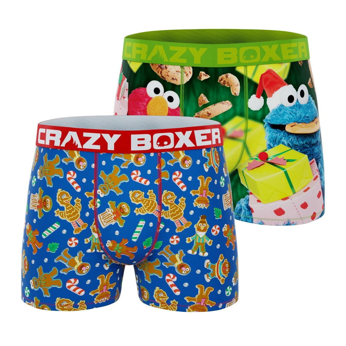 CRAZYBOXER Sesame Street Cookie Santa Monster Men's Boxer Briefs (2 Pack) 3 CRAZYBOXER Sesame Street Cookie Santa Monster Men's Boxer Briefs (2 Pack)