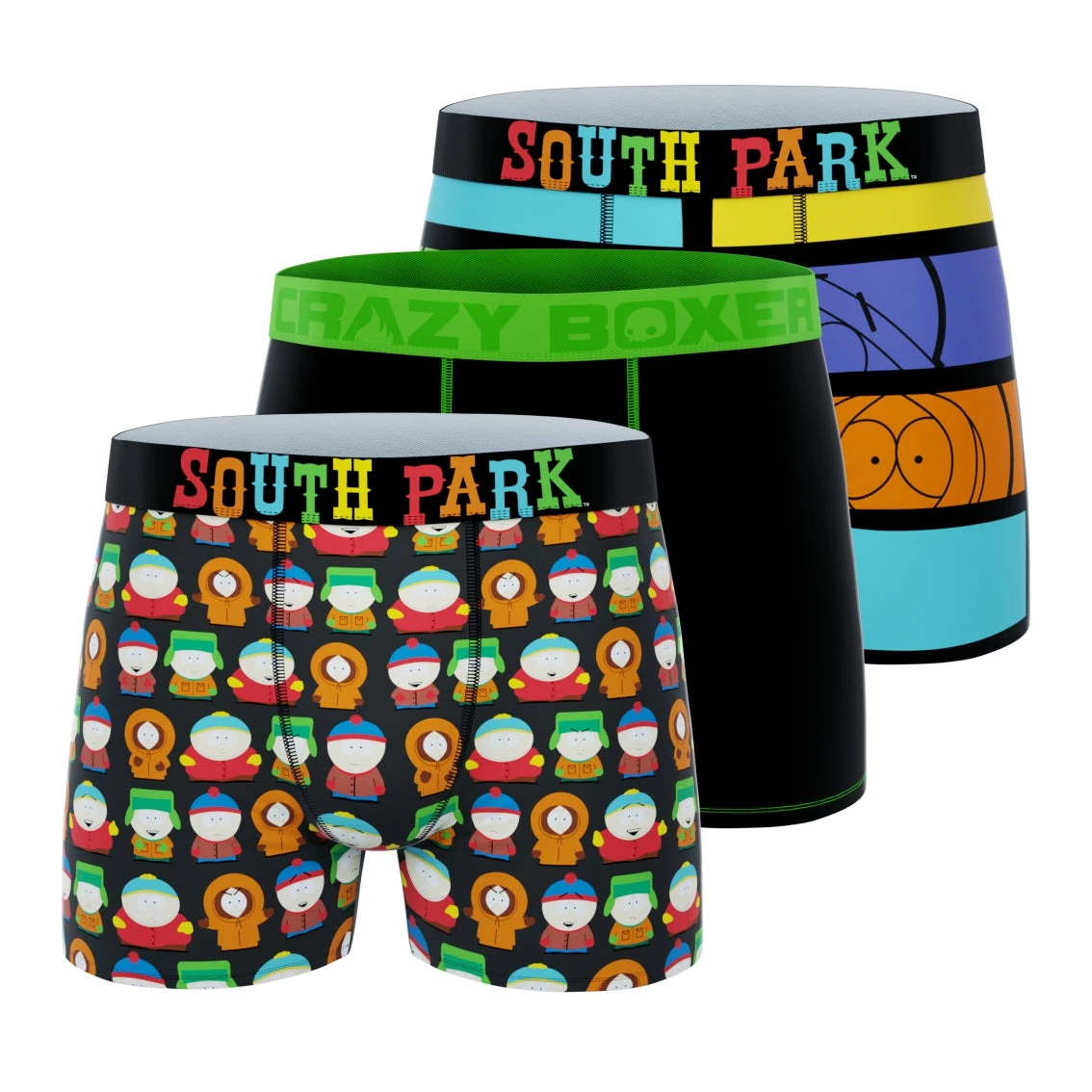 CRAZYBOXERSouth Park Face Men's Boxer Briefs (3 Pack) 3 CRAZYBOXERSouth Park Face Men's Boxer Briefs (3 Pack)