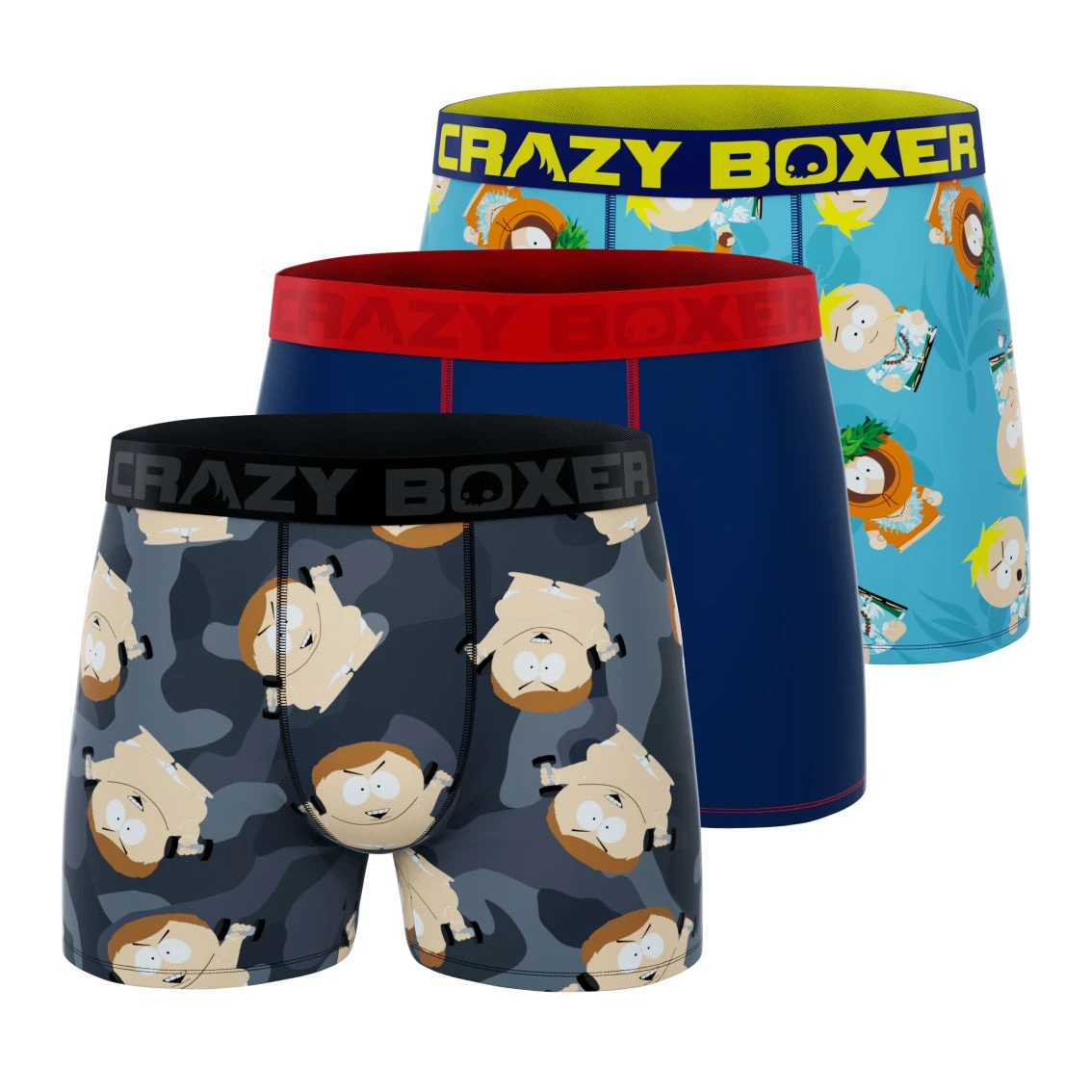 CRAZYBOXER South Park Tropical + Cartman Ripped Men's Boxer Briefs (3 Pack) 3 CRAZYBOXER South Park Tropical + Cartman Ripped Men's Boxer Briefs (3 Pack)