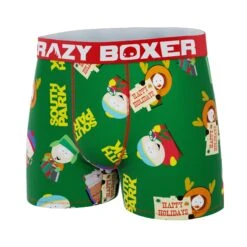 CRAZYBOXER South Park Xmas Green Men's Boxer Briefs -Crazyboxer Sales Store CBSOU01GREN 4